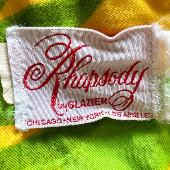 Vintage 1960s Floral Shift Dress W/ Ruffle Neckline - Picture 10 of 12